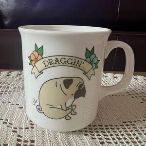 Cute Pug coffee mug (DRAGGIN) perfect condition.